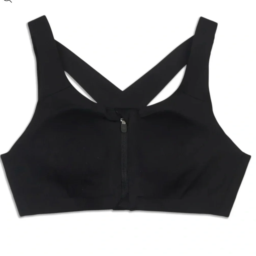 Lululemon Women’s Enlite Front Zip Closure Sports Bra 38C Black High Support - Picture 3 of 12